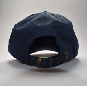 Leather Hand Patch / Classic Dad Hat: Navy