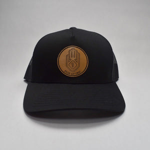 Leather Hand Patch / Trucker Hat: Black