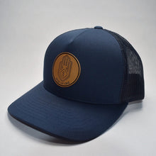 Load image into Gallery viewer, Leather Hand Patch / Trucker Hat: Navy