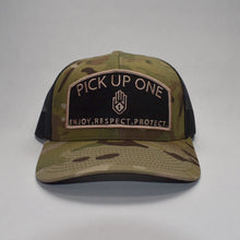 Load image into Gallery viewer, ENJOY RESPECT PROTECT / Trucker Hat: Multi-Cam