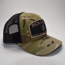 Load image into Gallery viewer, ENJOY RESPECT PROTECT / Trucker Hat: Multi-Cam